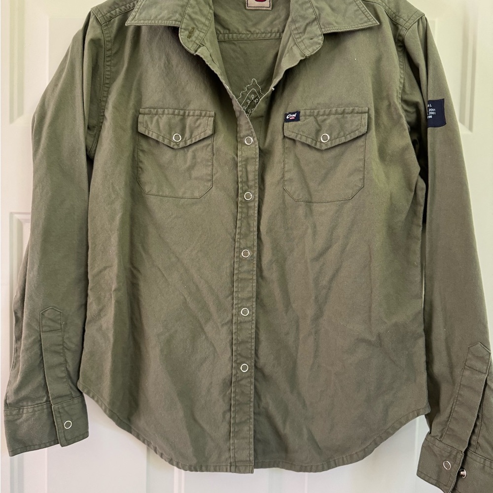 Cruel Girl Olive Green Girls Button Down Shirt